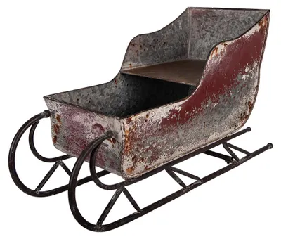 Produktbild von Clayre & Eef Weihnachtsdekorationsfigur Schlitten 51x23x30 cm Rot Metall