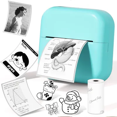 Produktbild von Phomemo Mini Drucker - M02X Aufkleberdrucker Mini Tragbarer Handydrucker Bluetooth für die Hosentasche  Fotos, DIY Doodle