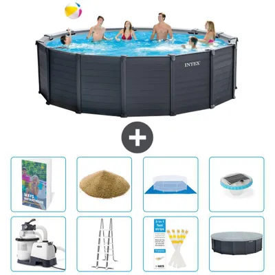 Produktbild von Graphite Panel Pool Rund - 478x124 cm - 9-teilig  S578