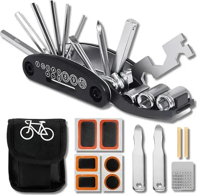 Obrázok produktu pre Súprava na opravu bicykla, multifunkčný nástroj, záplaty, cestovanie