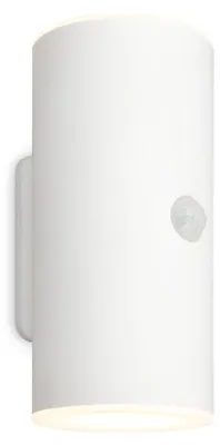 Image de Briloner Lima LED Applique murale extérieure, détecteur de mouvement, capteur crépusculaire, batterie, blanc, dimensions : 15,5 x 7 x 8,5 cm