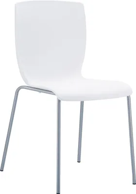 Produktbild von CLP Stuhl Mio stapelbar mit Aluminiumgestell und Kunststoffsitz weiß