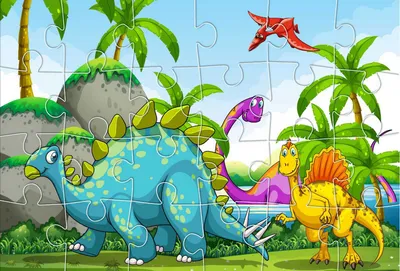 Produktbild von puzzle Dinosaurier junior 41 x 28 cm Karton 24-teilig