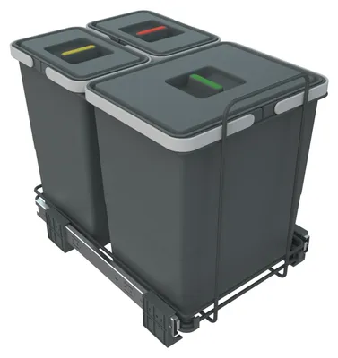 Sortierbehälter Unterschrank, 18+8+8 Liter, Grau