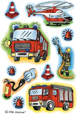 Produktbild von HERMA 15081 Aufkleber Feuerwehr klein, 30 Stück, Berufe Sticker mit Feuerwehrmann Feuerwehrauto Motiv, Kinder Etiketten für Fotoalbum Tagebuch Poesiealbum Scrapbooking