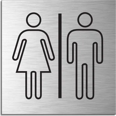 Produktbild von Schild - Toilette  Damen  Herren| Türschild 120 x 120 mm Aluminium selbstklebend