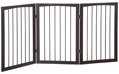 Immagine prodotto di Cancelletto di Sicurezza per Animali Domestici 160x76 cm in MDF Marrone Scuro
