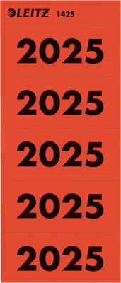 Produktbild von LEITZ Ordner-Inhaltsschild "Jahreszahl 2025" rot 100 Stück