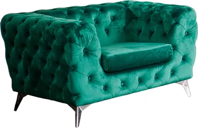 Produktbild von KAWOLA Sessel NARLA Chesterfield Loungesessel Velvet grün
