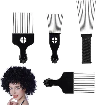 Produktbild von Kammset mit breiten Metallzähnen für kräftige Locken