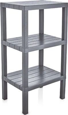 Produktbild von MICHELINO Kunststoff-Regal in Holzoptik grau mit 3 Böden 40681