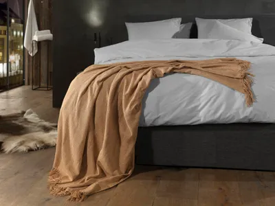 Productafbeelding van Navia plaid, 140x200 cm, kleur: boszand