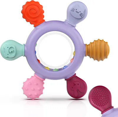 Productafbeelding van Baby Bijtring, silicone, rammelaar, voor kinderen, 3-12 maanden