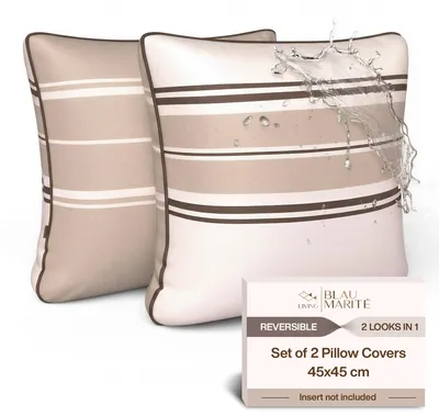 2 Kissenbezüge 45x45 cm, wasserabweisend, braun, Oxford-Polyester