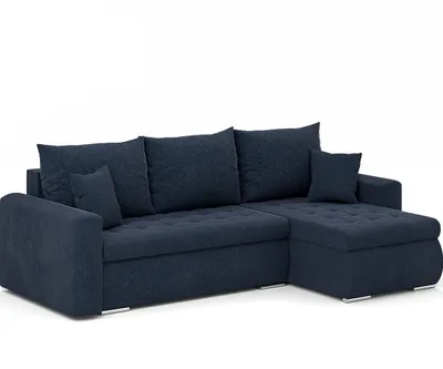 Zdjęcie produktu dla Narożnik Luis L - narożnik w kształcie litery L, sofa, kanapa, z funkcją spania, pojemnik, poduszki i pikowanie, meble tapicerowane, PRAWY, Storm 77