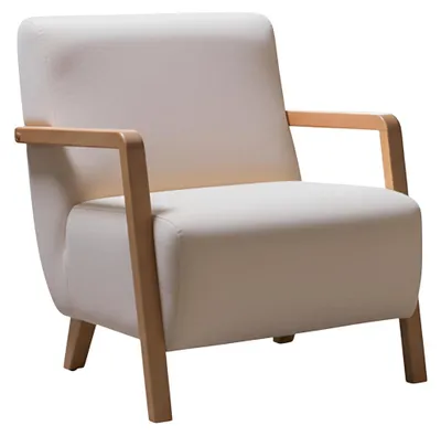 Obrázek produktu pro Bílé křeslo Minimalistický styl Moderní interiér Dřevěný rám