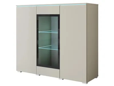 Produktbild von MINIO go for it, Kommode „VEVE“, 120 cm, Vitrine, mit Glasfront, Kaschmir Farbe