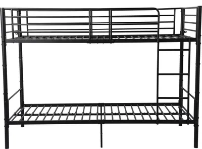Produktbild von H.J WeDoo patrová postel 90x200cm se žebříkem a ochranou proti pádu, dětská postel, patrová postel, postel pro mládež, černá