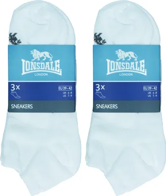 Produktbild von Lonsdale 6 Paar Socken Sneaker Knöchelhöhe  Baumwolle Weiß39-42