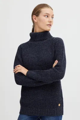 Produktbild von OXMO OXNanna Strickpullover Damen Grobstrickpullover Pullover mit Rollkragen Regular Fit