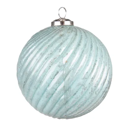Productafbeelding van Clayre & Eef kerstbal XL, diameter 15 cm, turquoise glas