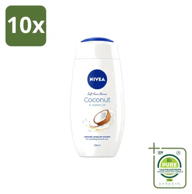 Produktbild von 10 x NIVEA Hautschützende Duschcreme Kokosnuss - 250 ml - Großpackung - 10 Stücke