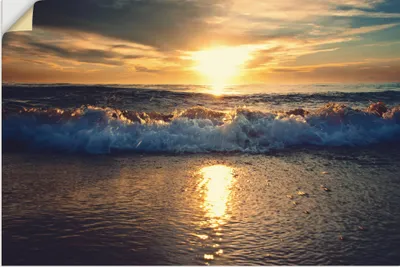 Produktbild von ARTland Wandbild, selbstklebend Sonnenuntergang am Meer Größe: 120x80 cm