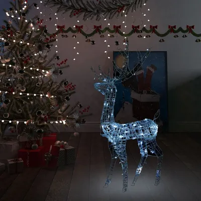 Image de The Living Store Renne LED acrylique Décoration de Noël 140 LED 120 cm Blanc froid