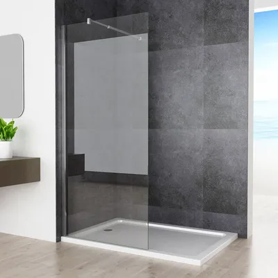 Produktbild von Duschabtrennung walk in Dusche 120 x 200 cm Duschwand Seitenwand Duschtrennwand Klarglas 10mm NANO ESG Glas CB