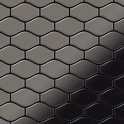 Produktbild von Mosaik Fliese massiv Metall Titan hochglanz dunkelgrau 1,6mm Karma-Ti-SM