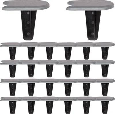 Image de DEUBA® Bordure de jardin plastique 3,80m résistante intempéries UV piquet terre bordure parterre plate-bande délimitation design plat gris