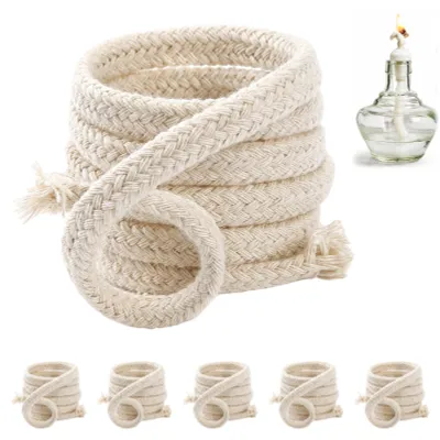 Produktbild von Lampendocht - 8 mm x 100 cm - Für Gartenfackeln, Bambusfackeln und Petroleumlampen - 5 Stück, Beige