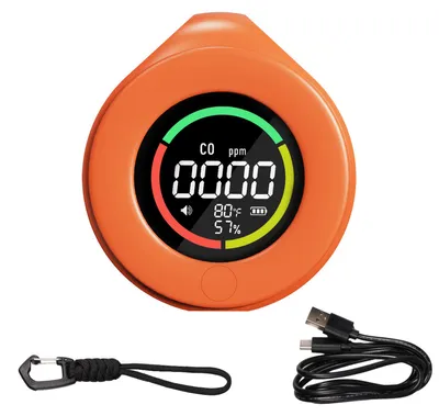 Produktbild von Tragbarer CO2 Melder mit Vollfarb-LCD-Display – Mini CO2 Messgerät mit Kontrollleuchte, Alarm und automatischer Kalibrierung für Zuhause, Büro und Gewächshaus