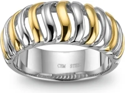Produktbild von CEM 4-202423-001 ST8-084/56 Damen Ring Edelstahl Bicolor Größe 56