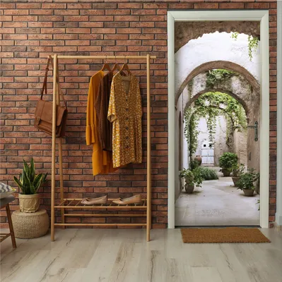 Obrázek produktu pro Samolepicí tapeta na dveře dveřní plakát alej - 91x211 cm jednodílná - fototapeta na dveře obývací pokoj kuchyň koupelna dveře samolepka dveře fólie odolná proti UV záření připraveno k montáži