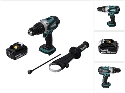 Image de Makita DHP 458 M1 Perceuse-visseuse à percussion sans fil 18 V 91 Nm + 1x batterie 4,0 Ah - sans chargeur