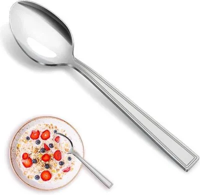 Produktbild von Unyqoos® Teelöffel 24er Set, 14,5 cm Edelstahl – hochglanzpoliert, spülmaschinenfest, Kaffee-/Espressolöffel & Dessertlöffel für Haushalt und Gastronomie