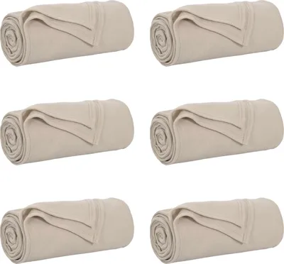 Produktbild von vidaXL Wohndecken 6 pcs Beige 240 x 220 cm Fleece