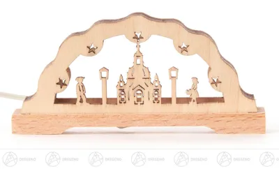 Obrázek produktu pro Miniaturní svíčkový oblouk Frauenkirche s LED osvětlením 12V ŠxV=7 × 3 cm NOVINKA