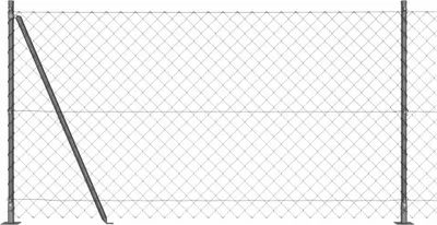 Productafbeelding van VidaXL gaashek met betonsokkel, 10 x 1,2 meter, grijs