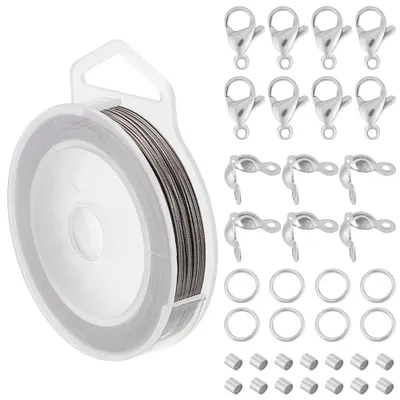 Immagine prodotto di Solidchoice - Filo di perle in acciaio inossidabile, 60 metri - Kit completo per la creazione di gioielli