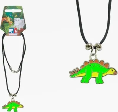 Produktbild von 1 Kette Stegosaurus, Dinosaurier, Tier Emaille Anhänger Modeschmuck Ketten emailliert Schmuck