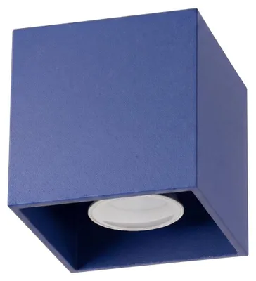 Image de Plafonnier QUAD 1 outremer 1xGU10 10W aluminium 10x10x10cm Sollux Lighting