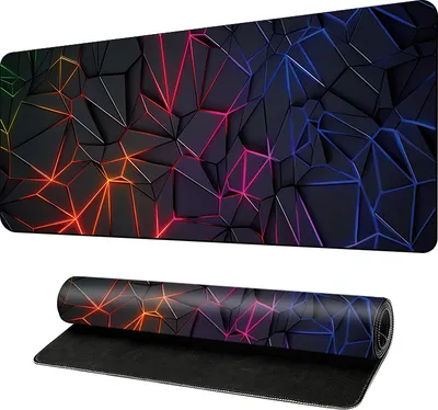 Image de INF Tapis de souris en caoutchouc imperméable pour cybercafés, maisons et bureaux L Rayures orange + rose + violet