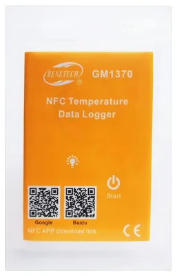 Immagine prodotto di Registratore di temperatura, intervallo di misurazione da -25 °C a 60 °C, memoria da 4000 dati, dimensioni 70 x 50 x 2,4 mm, risoluzione 0,1 °C, compatibile con Android 4.0+