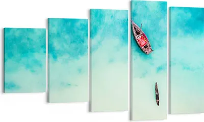 Produktbild von Bild auf Leinwand - Leinwandbild - Insel Boot Schiff Ozean - 100x60cm - Wand Bild - Wanddeko - Leinwanddruck - Bilder - Kunstdruck - Wanddekoration - Leinwand bilder - Wandkunst - EG100x60-2923