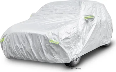 Produktbild von GOPLUS Autoabdeckung wasserdicht, für SUV bis zu 492cm, Vollgarage Abdeckplane mit Reflexionsstreifen, Reißverschlusstür & Tasche, Schutzplane