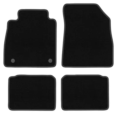 Zdjęcie produktu dla Dywaniki samochodowe welurowe BASIC do: Nissan Micra K14 (2017-, hatchback) czarne, z mocowaniami