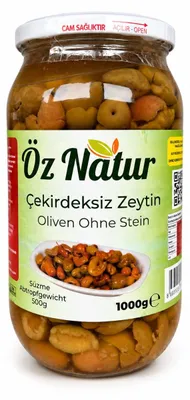 Zdjęcie produktu dla Öz Natur | Zielone oliwki bez pestek, w zalewie solankowej, 1 kg