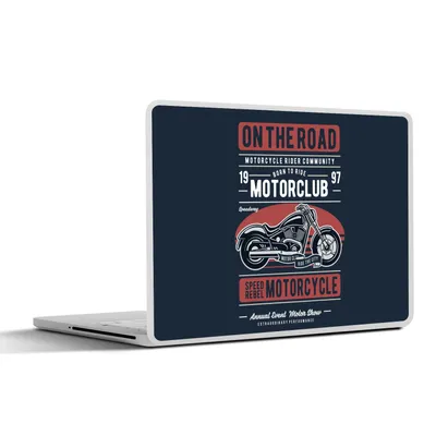 Produktbild von MuchoWow® Laptop Aufkleber Sticker Cover Motorrad - Retro - Briefe - Zitat 25x18 cm - Laptop-Deko
